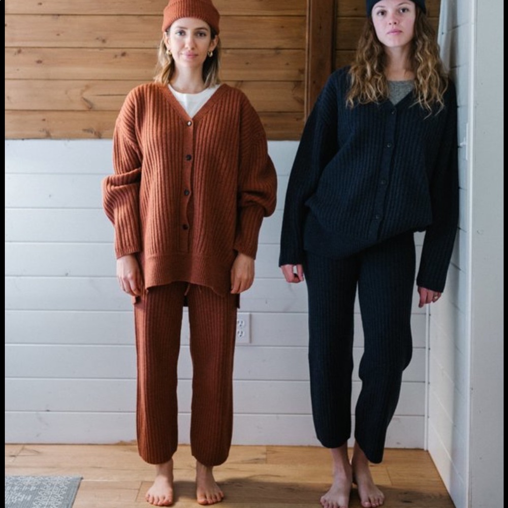 James Street Ribbed Merino set in sienna